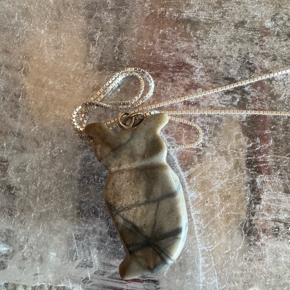 Hand Carved Owl Pendant By DWAYNE TURPIN 16” SS Chain Native American USA - Picture 3 of 4